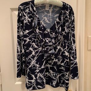 Grace dark blue with white print.